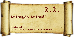 Kristyán Kristóf névjegykártya