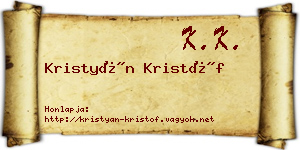 Kristyán Kristóf névjegykártya