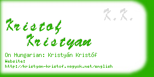 kristof kristyan business card